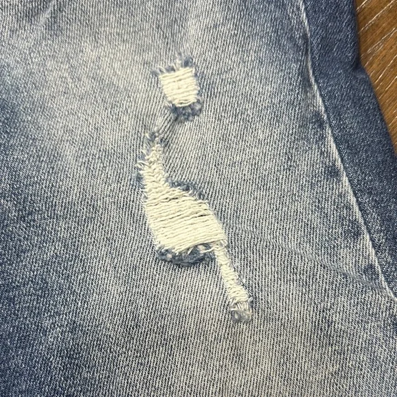 KanCan Dark Blue Distressed Skinny Jeans with Tie Belt - Picture 6 of 8